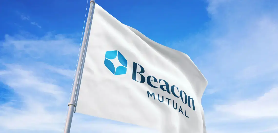 Beacon flag with new logo