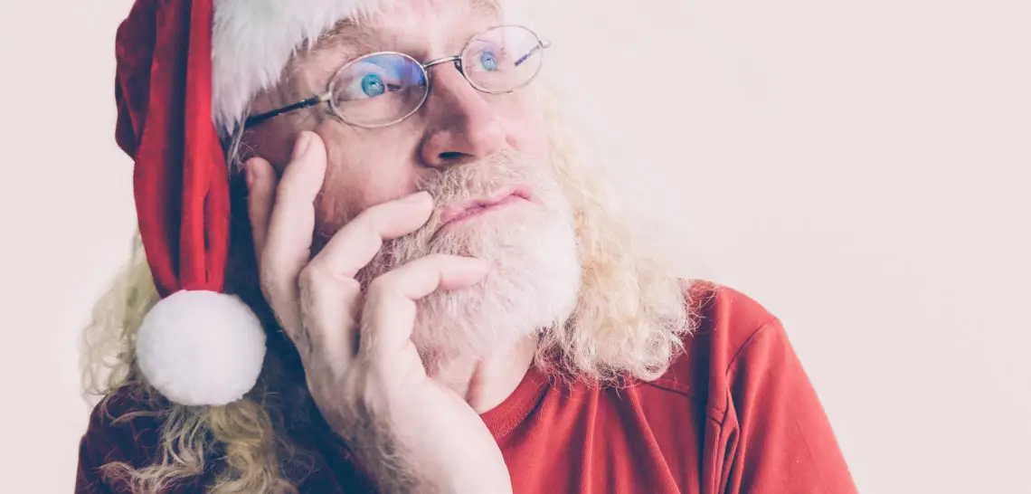 Santa Claus staring into space